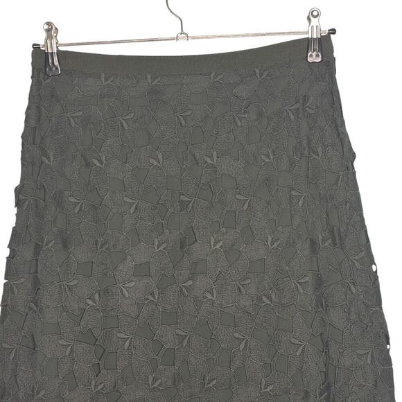 Elie Tahari Lazer Cut Maxi Skirt Dark Green Size 6 - Picture 4 of 8